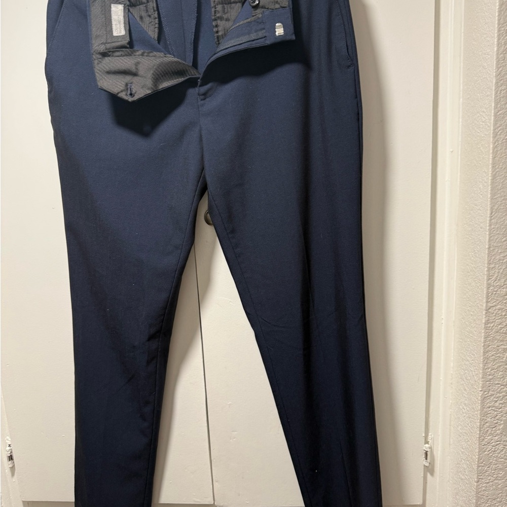 Louis Raphael Dark Blue checkered Men's Dress Pants
